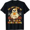 Funny Middle School Teacher Halloween T-Shirt, Spooky Classroom Humor Tee, Cute Scary Ghost Pumpkin Print for Teaching Professionals Black