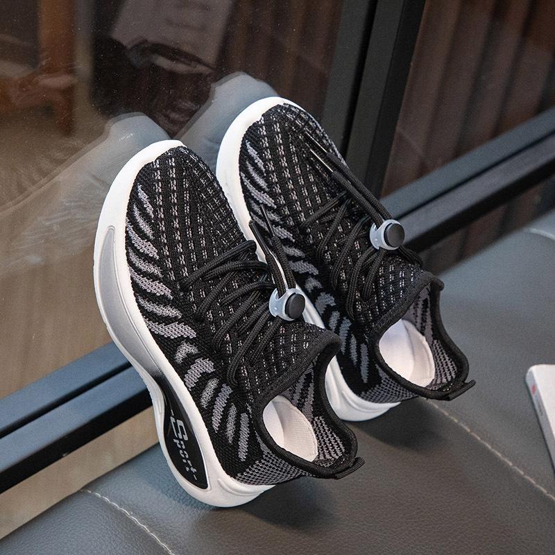 Children's New Spring and Autumn Girls Net Surface Breathable Flying Woven Shoes Boys Non-slip Soft Sole Sports Shoes Tide