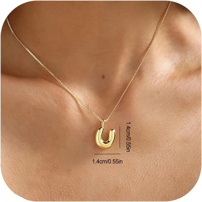 CARLIDANA New Female Pendant Chubby Mini Bubble Letters Stainless Steel Gold Plated 26 English Alphabet Letter Fashion Woman
