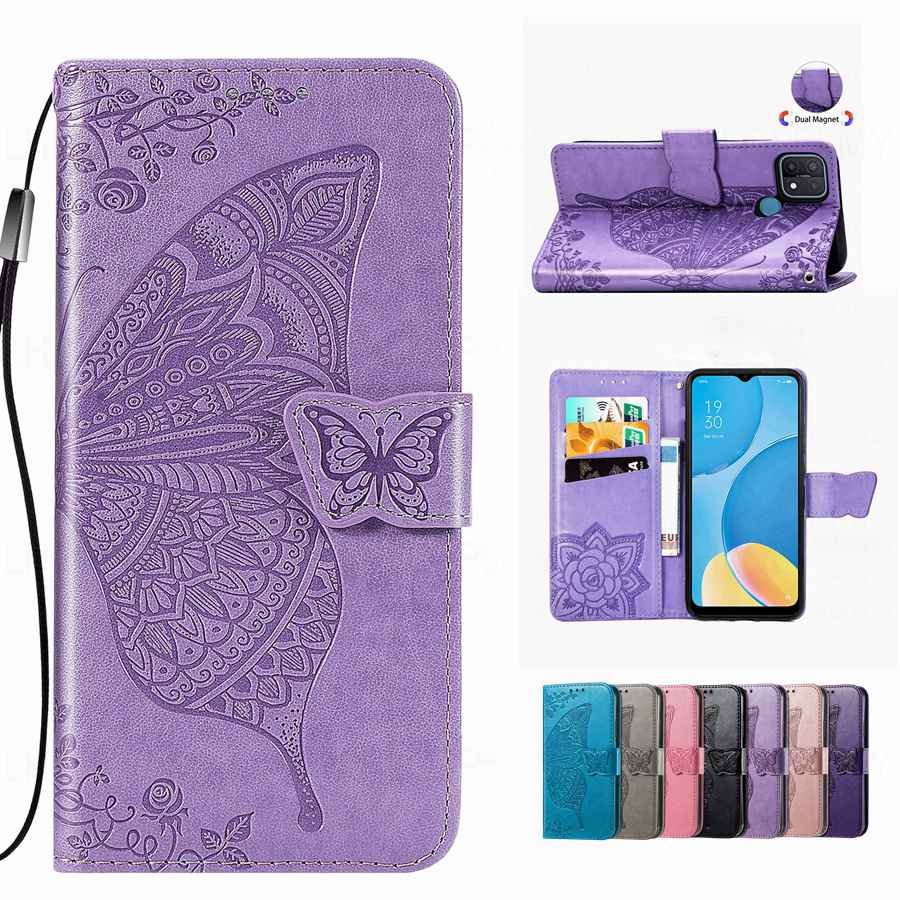 Butterfly Leather Flip Case For Vivo Y21D Y21 Y27 Y39 Y35 Y16 V30 V40 Y29 Y18 Y28 Y04 Y70 V23 5G V25 V29 V60 Lite V27 Y17S Y31 Y36 Wallet Cover