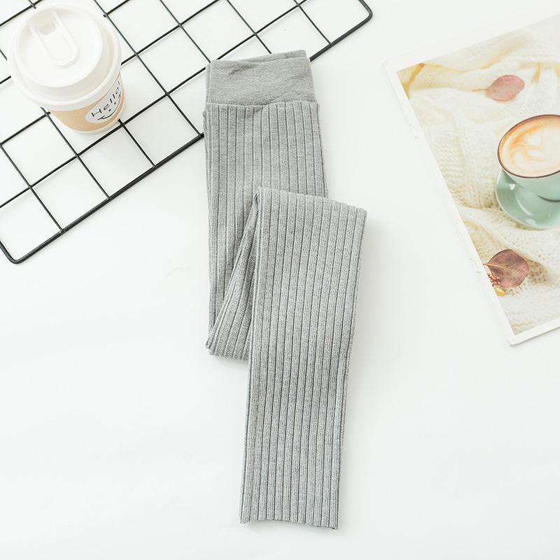 Girls' Nine-Point Footed Seamless Leather Tights - Traceless Children's Base Layer and Outerwear Pants