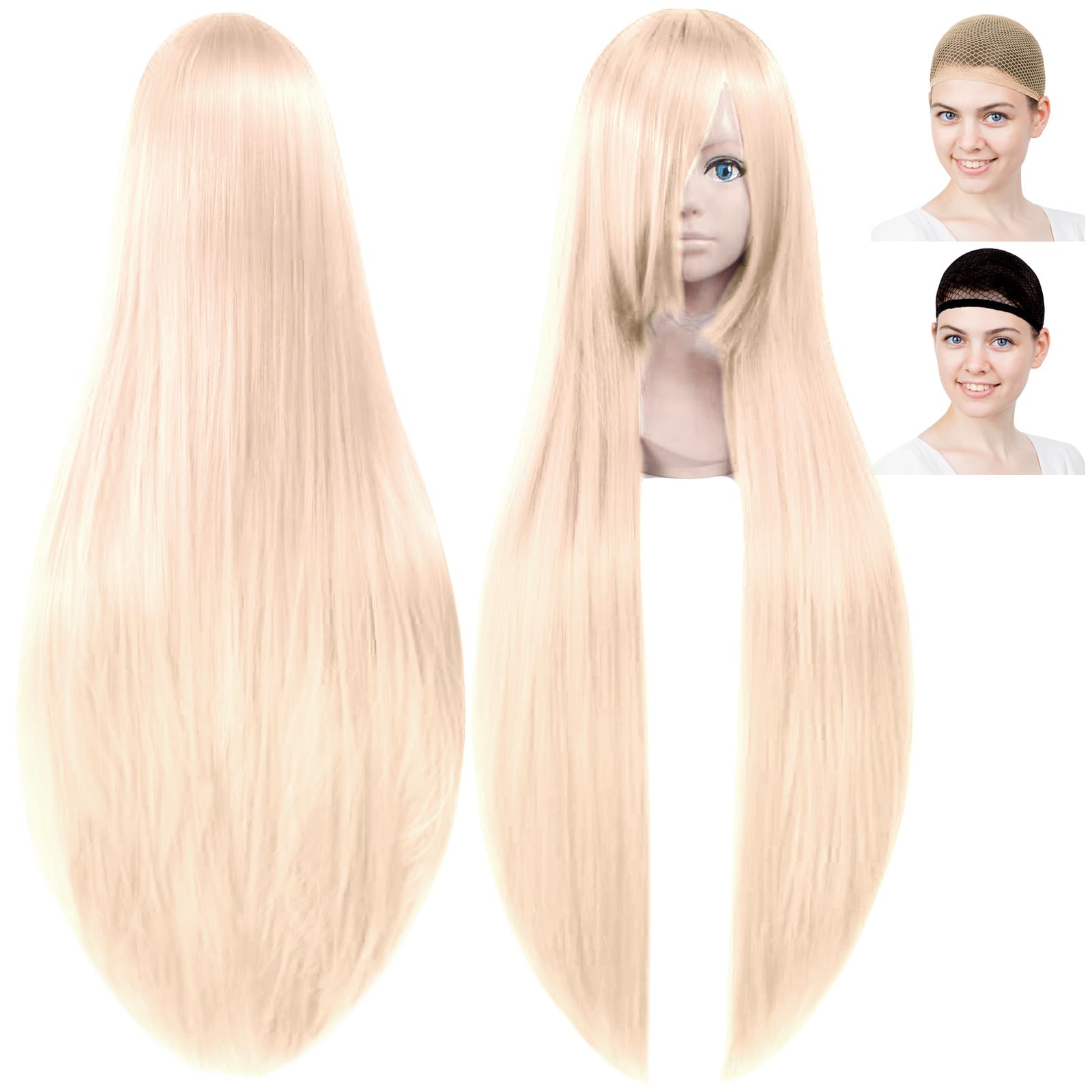 

CaseEden Cosplay Milky WIG6123 Парик, Премиум, Гладкий, Длинный, Прямой, 100 см, Золотой, золотой