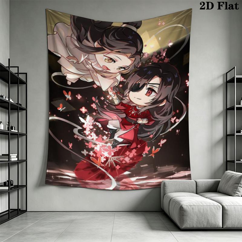 Heavenly Official's Blessing Wall Tapestry Aesthetic Wall Hanging Printed Fabric Blanket Decorative Tapestries for Bedroom Living Room Home Decor