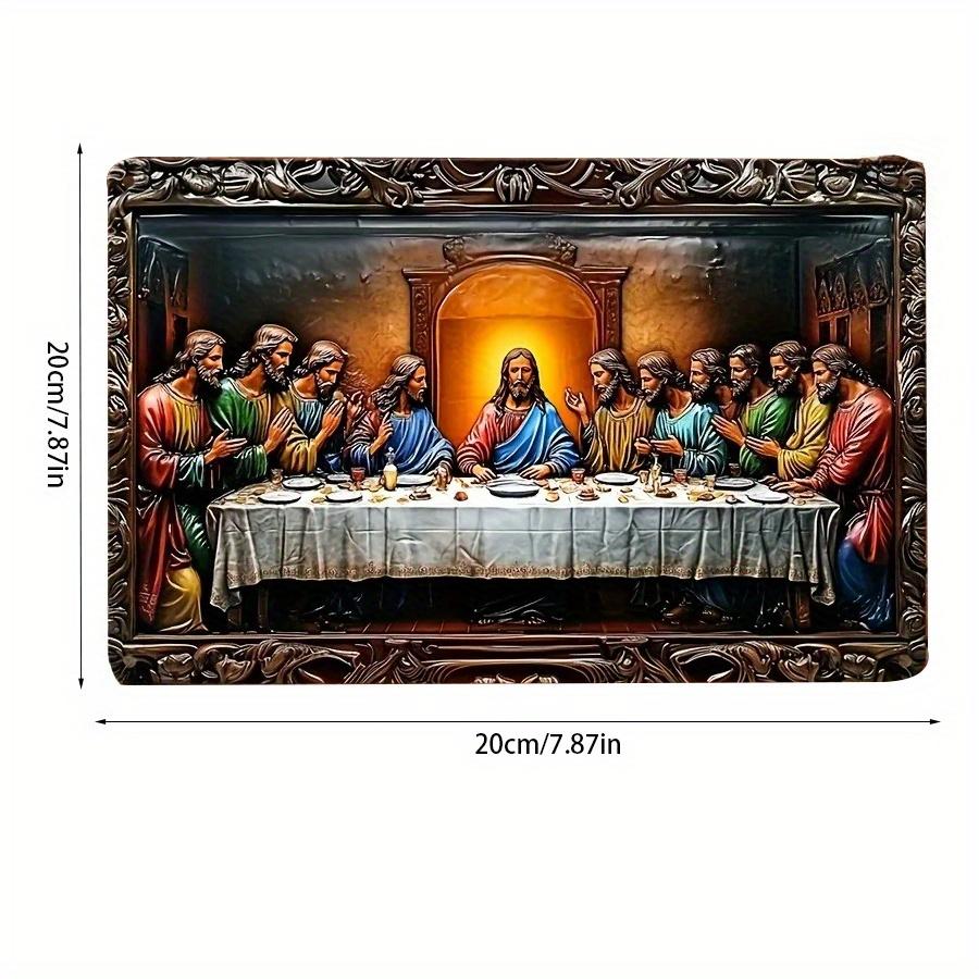 

2d Плоский 30*20см, Деревянное настенное искусство на религиозную тематику: Сцена Тайной Вечери, Идеально для христианского декора. Для использования в помещении и на улице, Деревянный материал, для дома 30*20cm