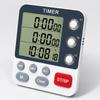 Digitaler Dual-Küchentimer 3 Kanäle Count UP/Down-Timer Kochtimer Stoppuhr Großes Display Einstellbare Lautstärke