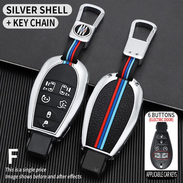Zinc Alloy Car Key Case Cover Fob Shell for Chrysler 300c for Jeep Commende for Dodge Durango Ram Grand Caravan Town Country