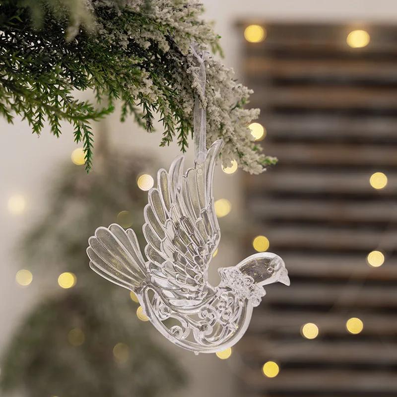 Acrylic Acrylic Snowflake Icicle Ornaments White Lifelike Drop Pendants Crystal Christmas Deer Pendant Xmas Tree New Year 2025