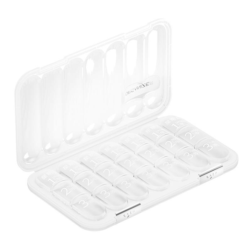 Weekly Portable Pill Organizer and Dispenser with Large-Capacity Pill Splitter