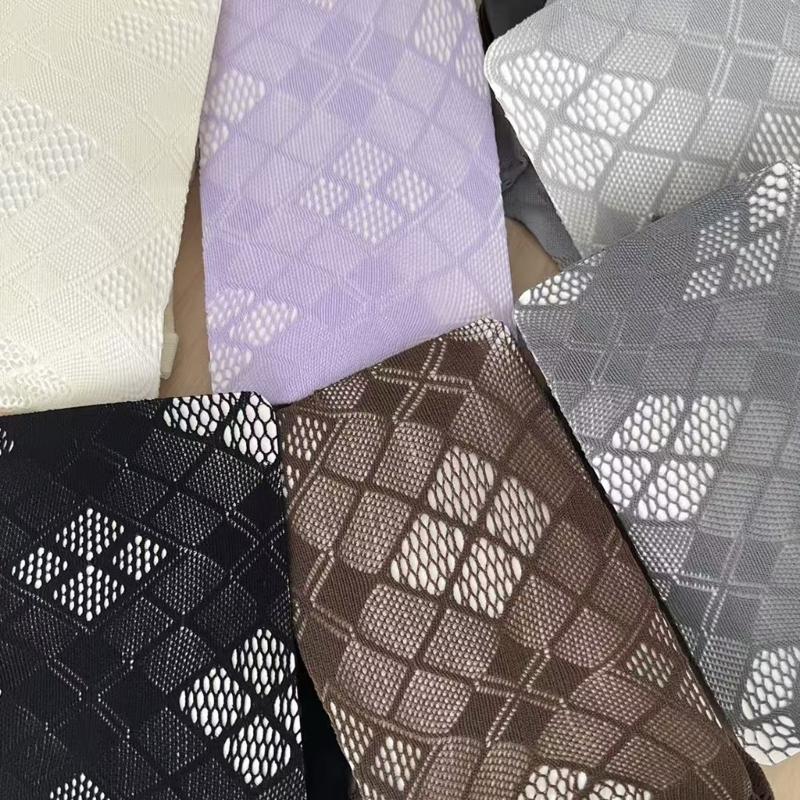 Women Japanese See Through Fishnet Pantyhose Stockings Gothic 90s Checkered Grid Pattern Bottoming Leggings Mesh Tights