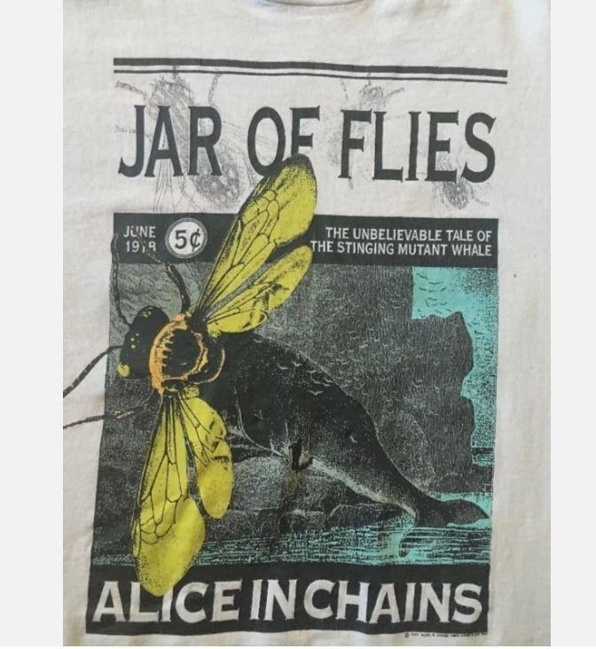 Винтаж 1994 Alice In Chains Jar of Flies Концертный Белый Унисекс Футболка S-5XL Унисекс Футболка S