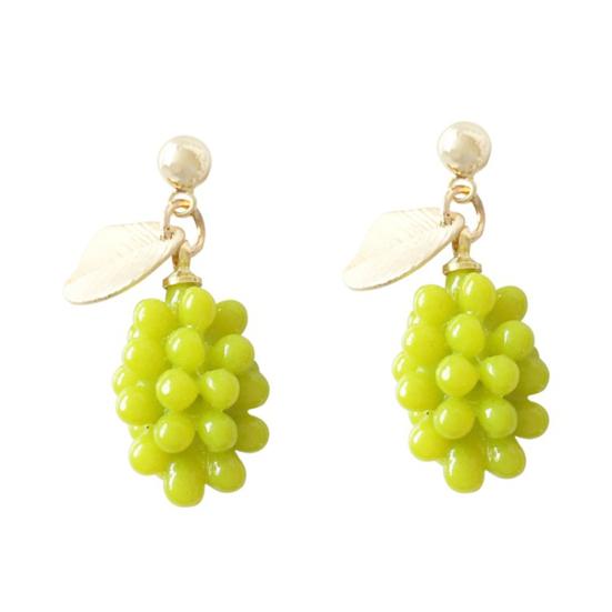 1 Pair Ear Studs Grape Japan Korean Style Jewelry Green Fruit Stud Earrings Jewelry