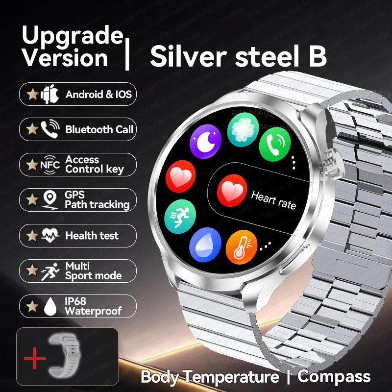 New Brand Global Version Smart Watch 1.85"AMOLED GPS Track Bluetooth Call 410mAh Battery NFC IP68 Waterproof Smartwatch Men