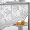 1PC LOZUJOJU dantelă albă tricotată perdea mică și florală din șifon pentru sufragerie dormitor balcon decor acasă