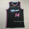 Maglia da Basket Miami Heat Uomo Donna Cotone Cucita Uniforme Squadra NBA Butler Wade Herro City Edition