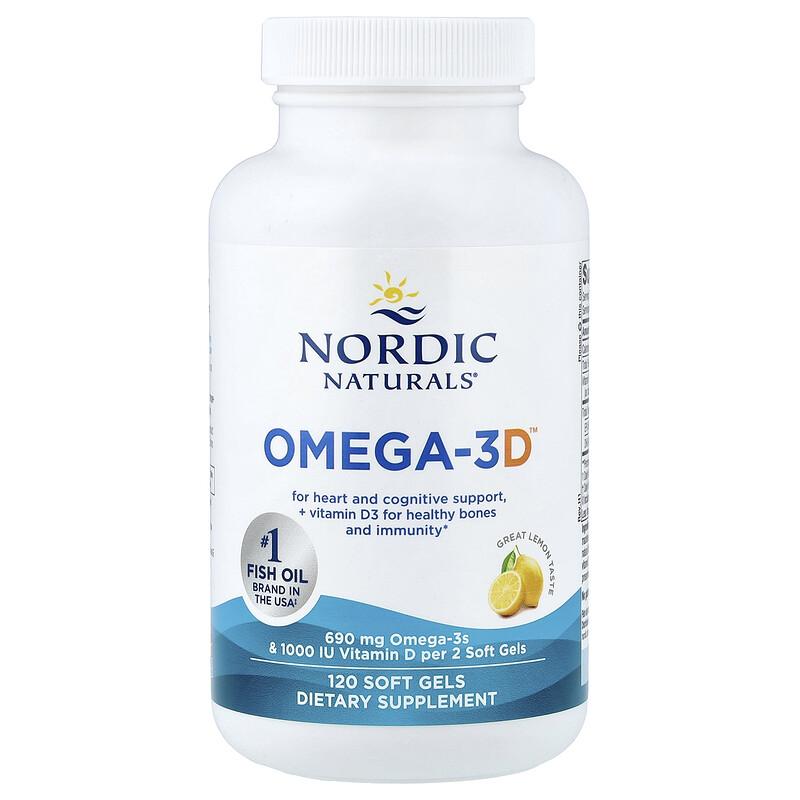 Omega-3D™, Great Lemon, 120 Soft Gels