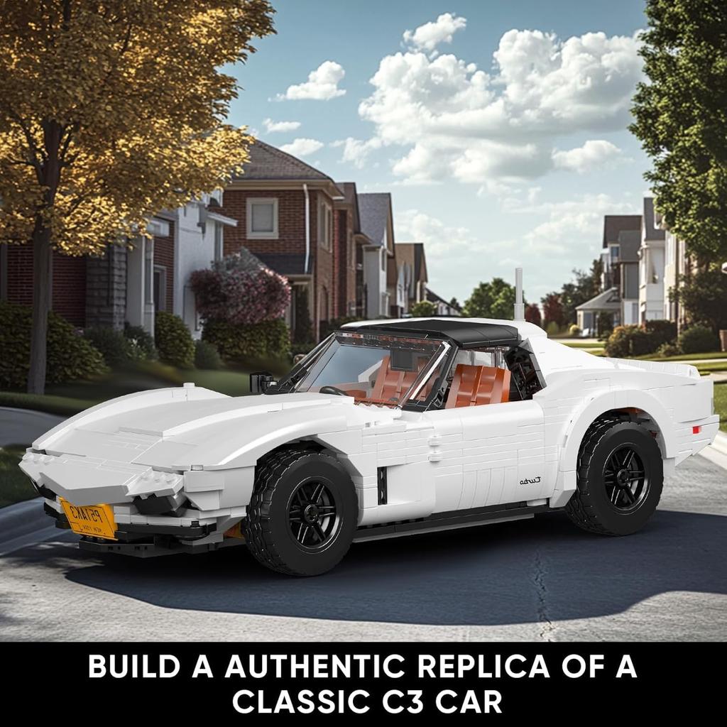 Mould King 10198 Technic Super Sports Car Building Block Set (Static, 1347+ Pieces) - Sports Car Model for Adults and Teens