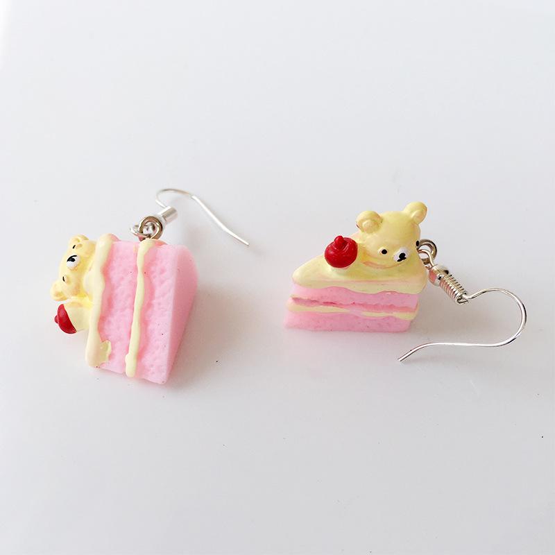 Fashion Cute 3D Cake Resin Drop Earrings for Women Girls Funny Donuts Cookies Food Shape Dangle Earring Party Jewelry Gifts