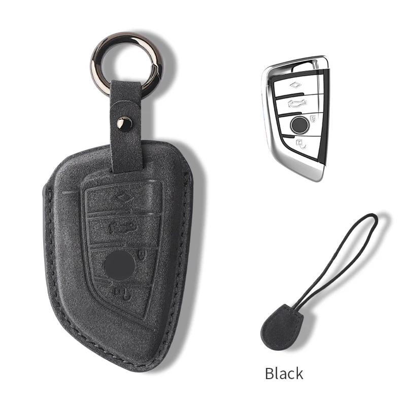 Interior Mouldings Suede Car Key Case Cover Protector Shell Fob Accessories For BMW F30 F31 F32 F34 F20 F21 F07 F10 1 3 5 7 Seri