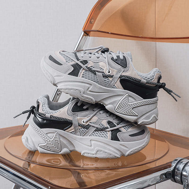 Fashion Round Foot Big Sole Shoes Women Stylish Loafers Female Tennis Rainbow Sneakers Sport High-level High-level Top Comfort