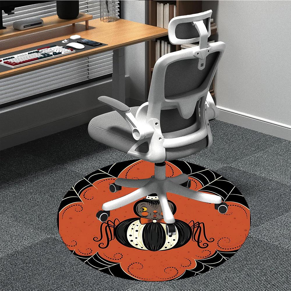 1pc Halloween Spider Office Round Area Rug, Indoor Mat Suitable For Office, Under Office Chairs Bedroom Living Room Home Decor, Room Deco