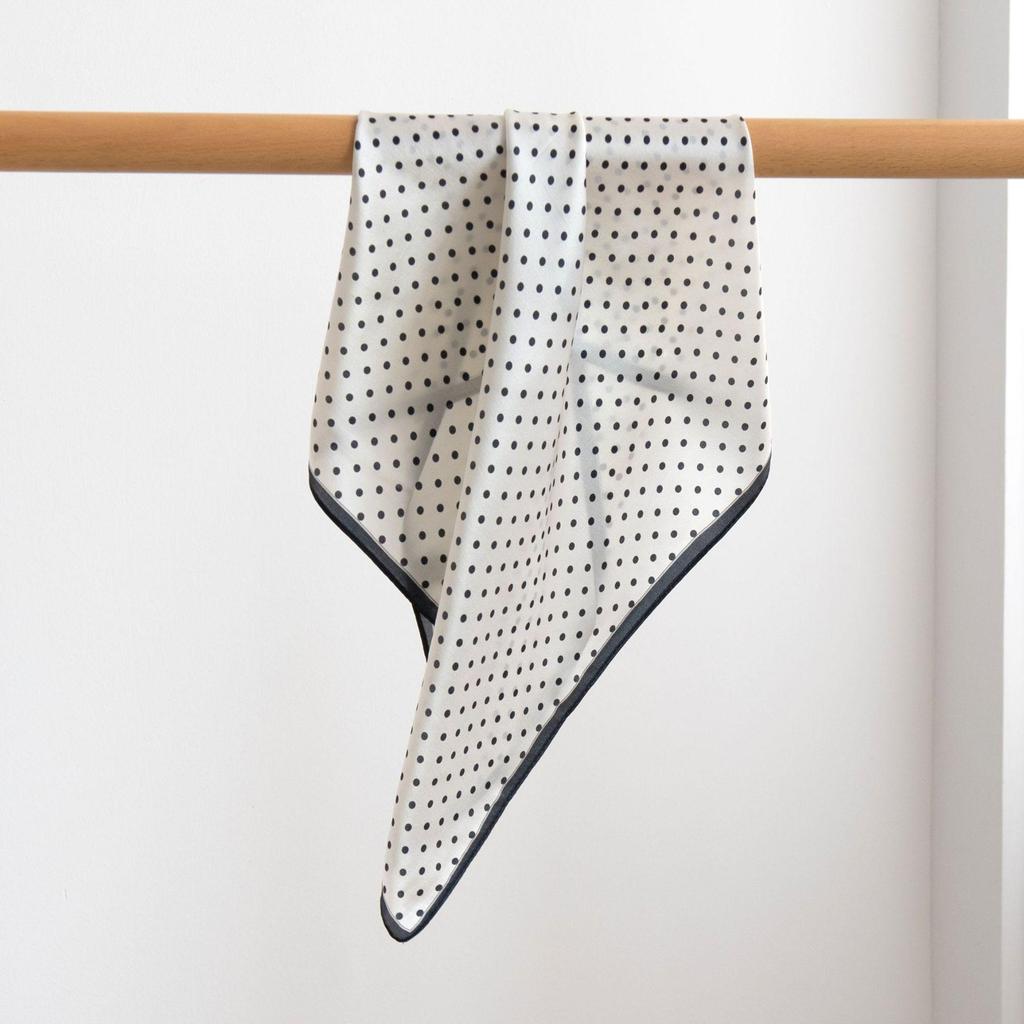 New Polka Dot Mulberry Silk Scarf for Women - Versatile Summer Gauze Neck Gaiter & Sun Protection