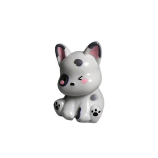 2 Pcs Mini Dog Puppy Figures Cute Figurines Tiny Resin Miniature Animal Statues A