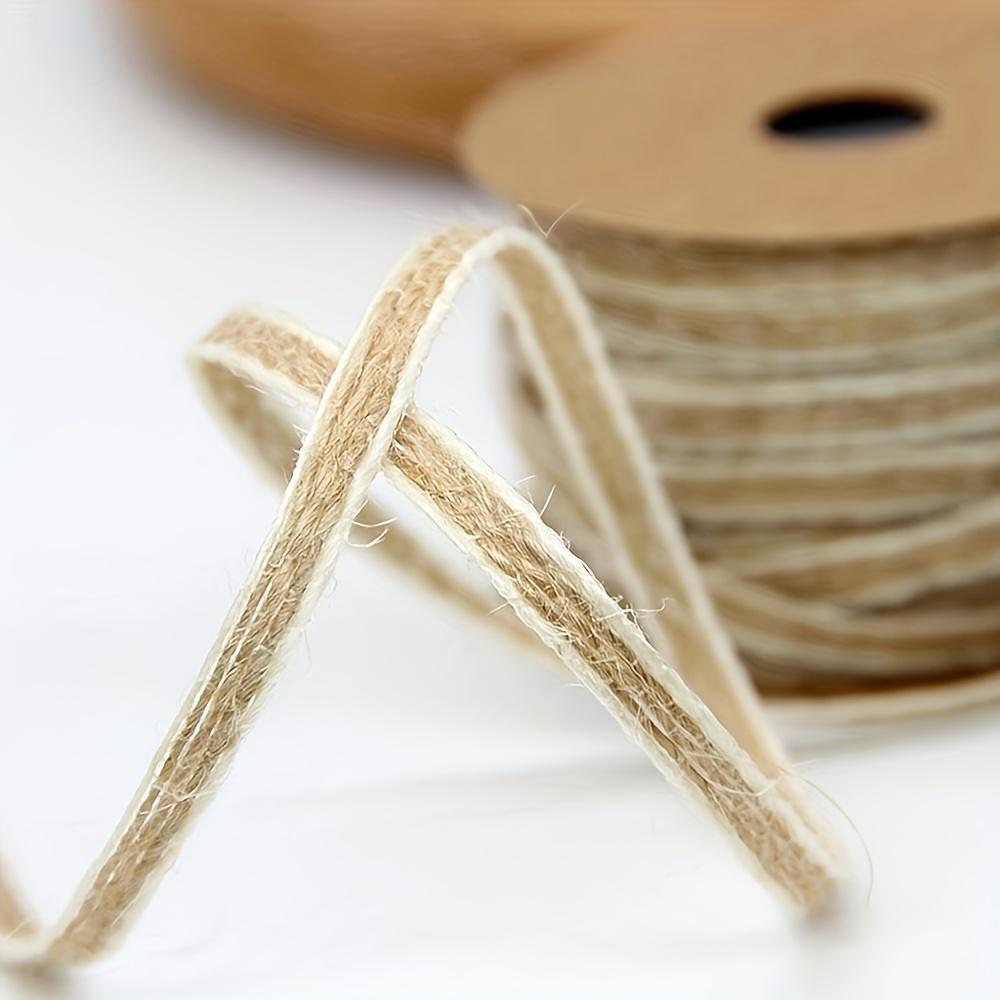 1/3rolls 10m Natural Ribbon - 0.5cm Wide Rustic Craft Ribbon for Gift Wrapping,Christmas Thanksgiving Party Supplies