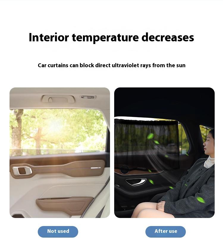 Car Window Sun Shade  Suction Cup Mesh Summer Heat & Privacy Cover