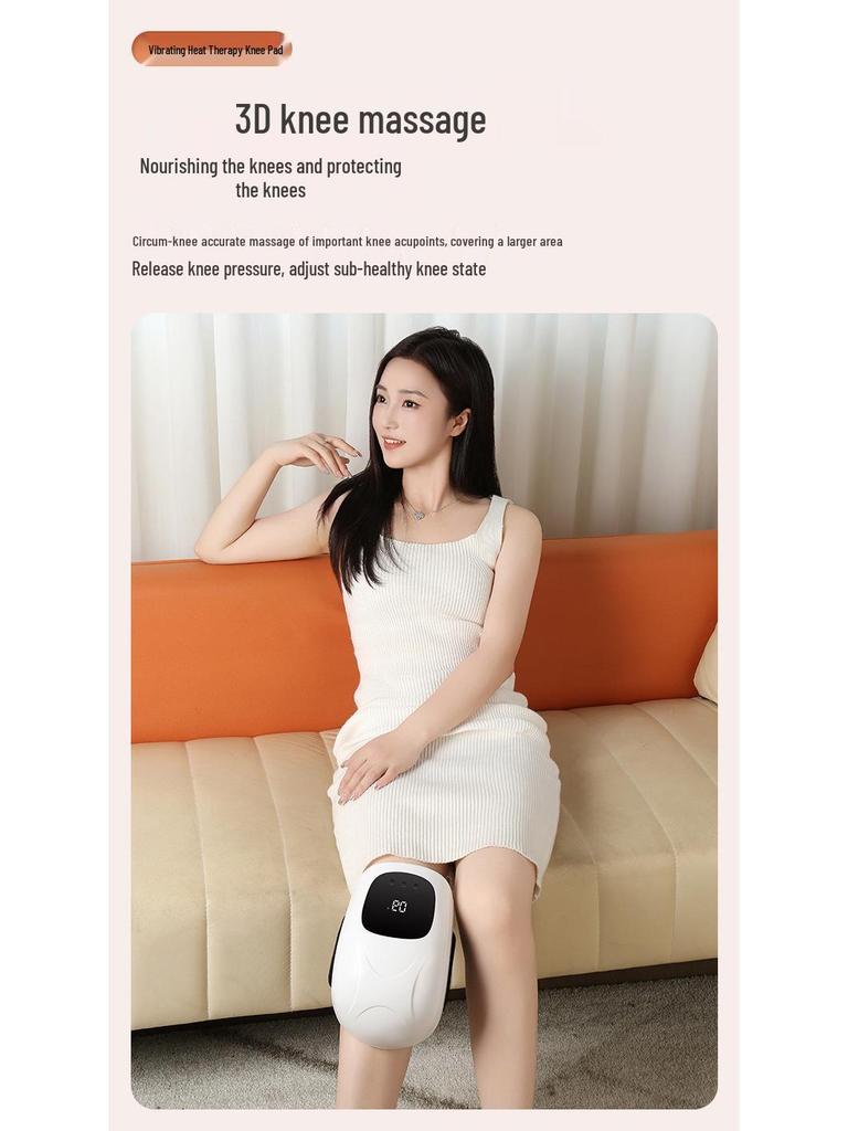 Cross-Border Heated Knee Massager with Red Light Vibration for Cold Legs