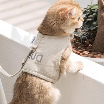 Imbracatura Pettorale e Dorsale con Guinzaglio, Lunghezza Regolabile, Corda di Trazione per Animali Domestici, Collare, Accessori per Gatti, Cane, D0AD