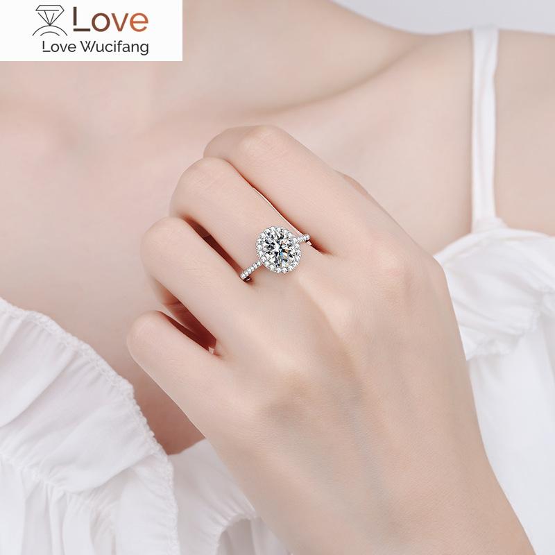 

Кольца с каратным муассанитом, обручальное кольцо с бриллиантом овальной огранки, обручальные кольца из стерлингового серебра, свадебные украшения, в комплект входит коробка 15