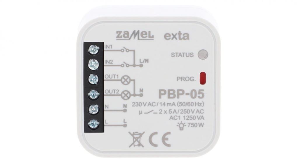 Bistable 2-channel Flush-mount Relay 230V AC PBP-05 EXT10000254