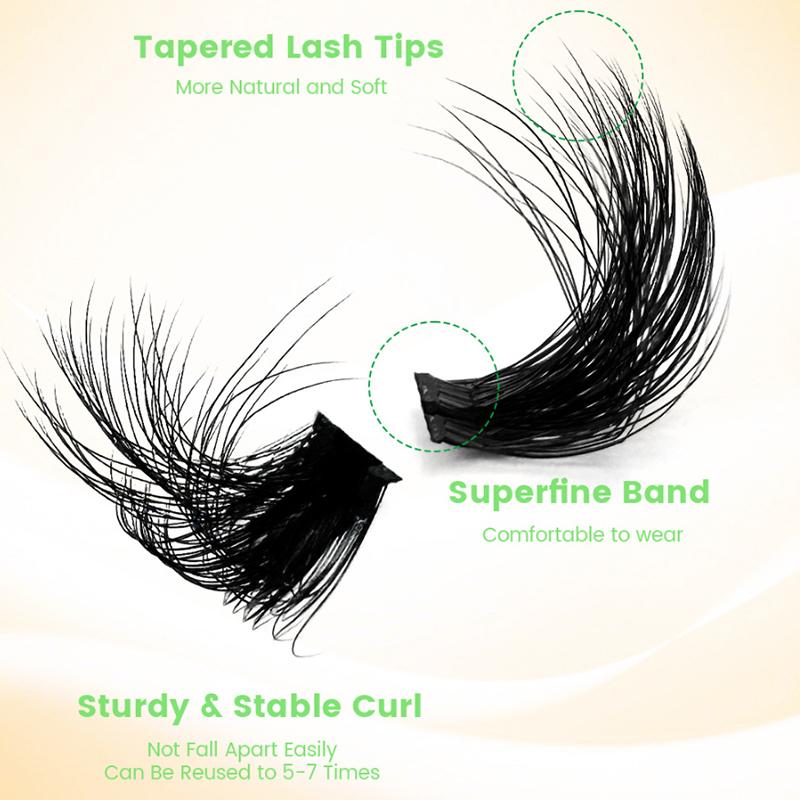 Cluster Lashes Kit Individual Lashes Volume Mixed Tray 3D Faux Mink Lashes Wispy Eyelash Extension Diy Makeup False Eyelashes
