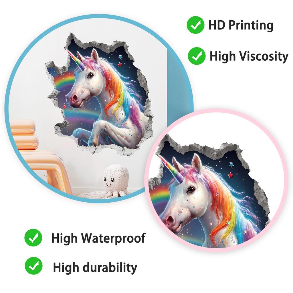 Unicorn Wall Sticker Self Adhesive Decal for Bedroom Living Room Study Nursery Kids Room Wall Decor