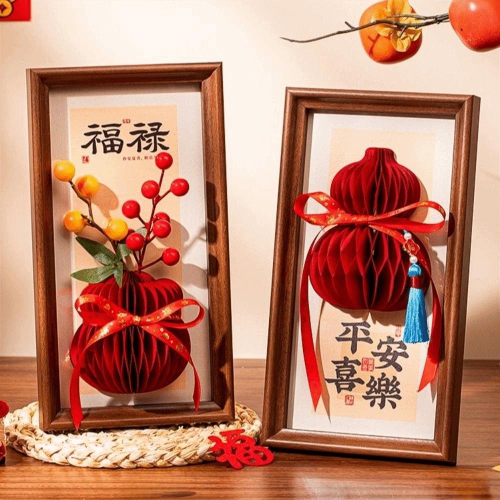Blessing New Year Decorative Painting Honeycomb Calligraphy Painting Ornament  Living