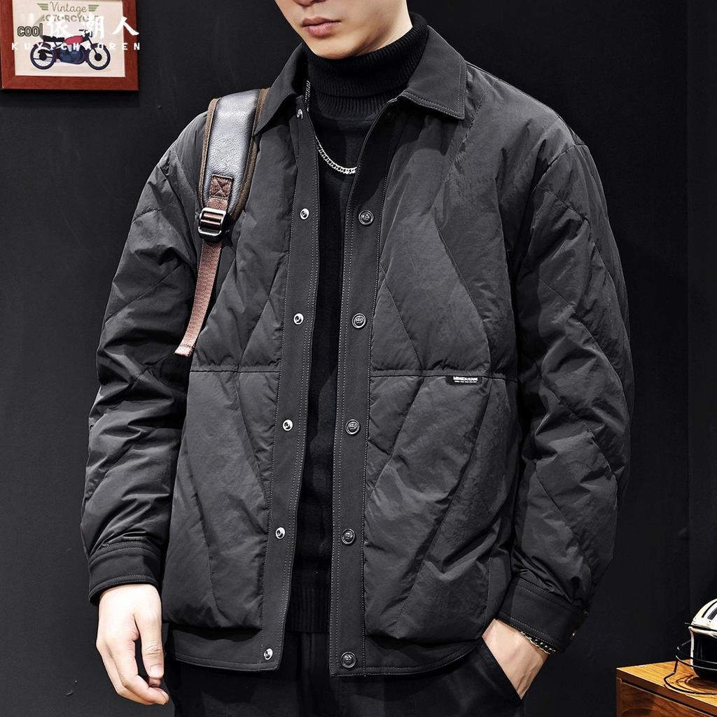 2025 American Style Men's Lightweight White Duck Down Jacket – Autumn/Winter Trend, Plus Size