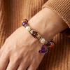 Vintage Witch Black Cat Charm Bracelet Beaded Pumpkin Ghost Bead Jewelry  For Women Men