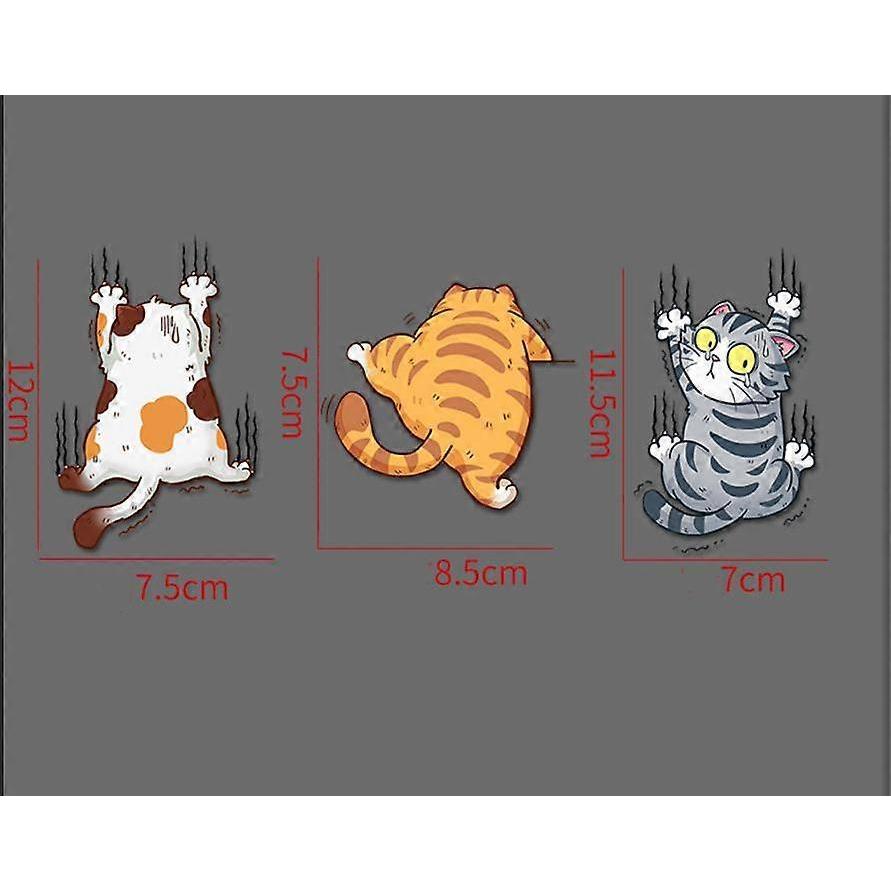 3 Pieces Cat Car Sticker, Car Stickers, Car Stickers, Kawaii Stickers, Humor Car Stickers, Scratch Pet Cat Car Stickers, Suitable for Cars, Trucks