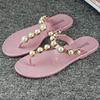 Pearl Flat Women Beach Flipflops Slippers Summer Antiskid Cozy Sandals Shoes