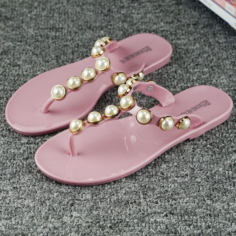 Pearl Flat Women Beach Flipflops Slippers Summer Antiskid Cozy Sandals Shoes