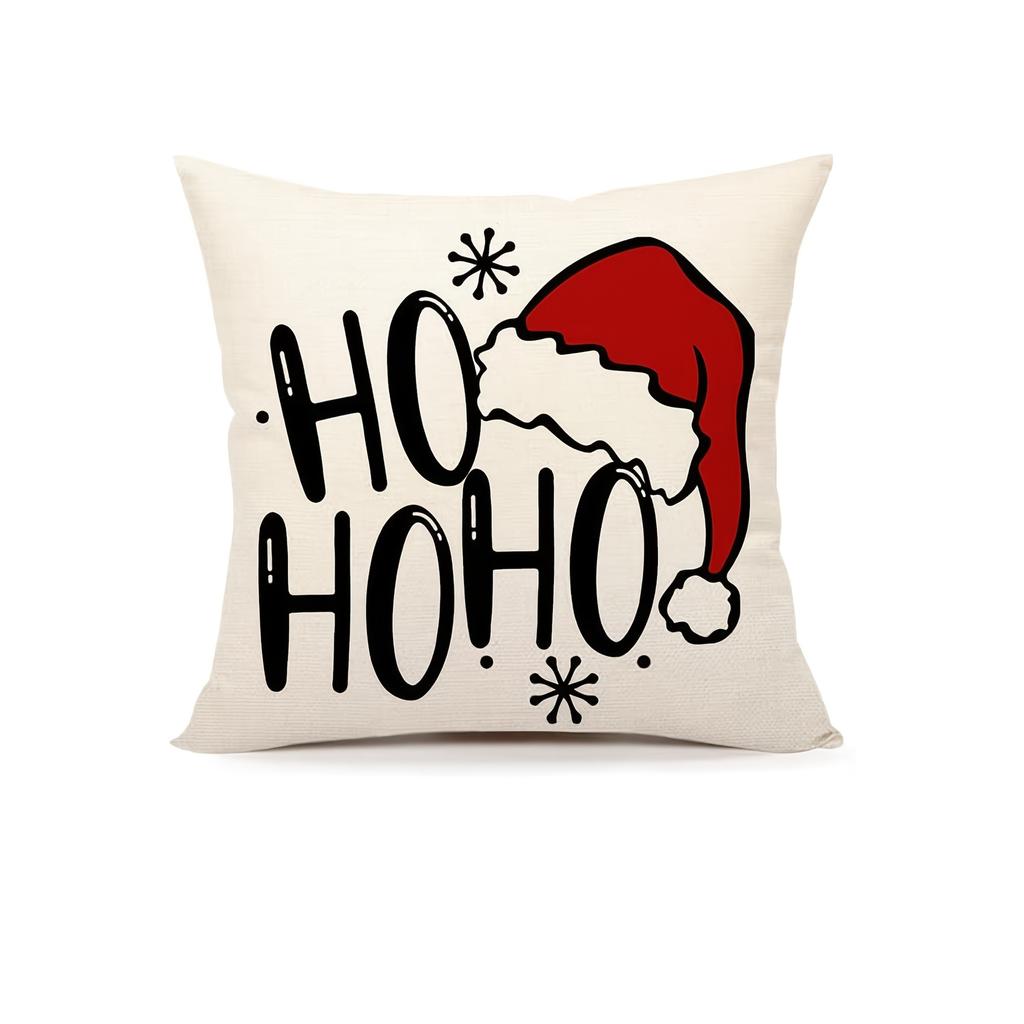 Christmas Pillowcases: Reindeer & Santa Designs - Ho Ho Ho! Sofa bed cushion cover,New Year home decoration