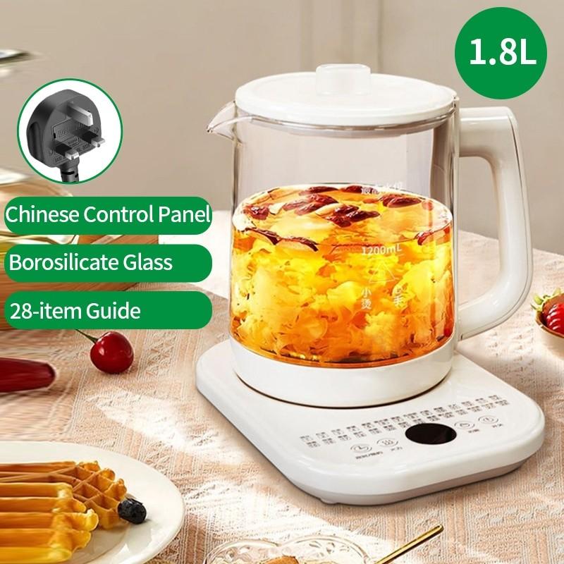1.8L Large Capacity Smart Health Pot Multifunctional Tea Maker Household Heat Preservation Electric Glass Kettle
