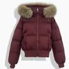 Damen Kurze Mittellange Daunenjacke Winter Warm Stehkragen Einfarbig Lässig Oberbekleidung Mantel