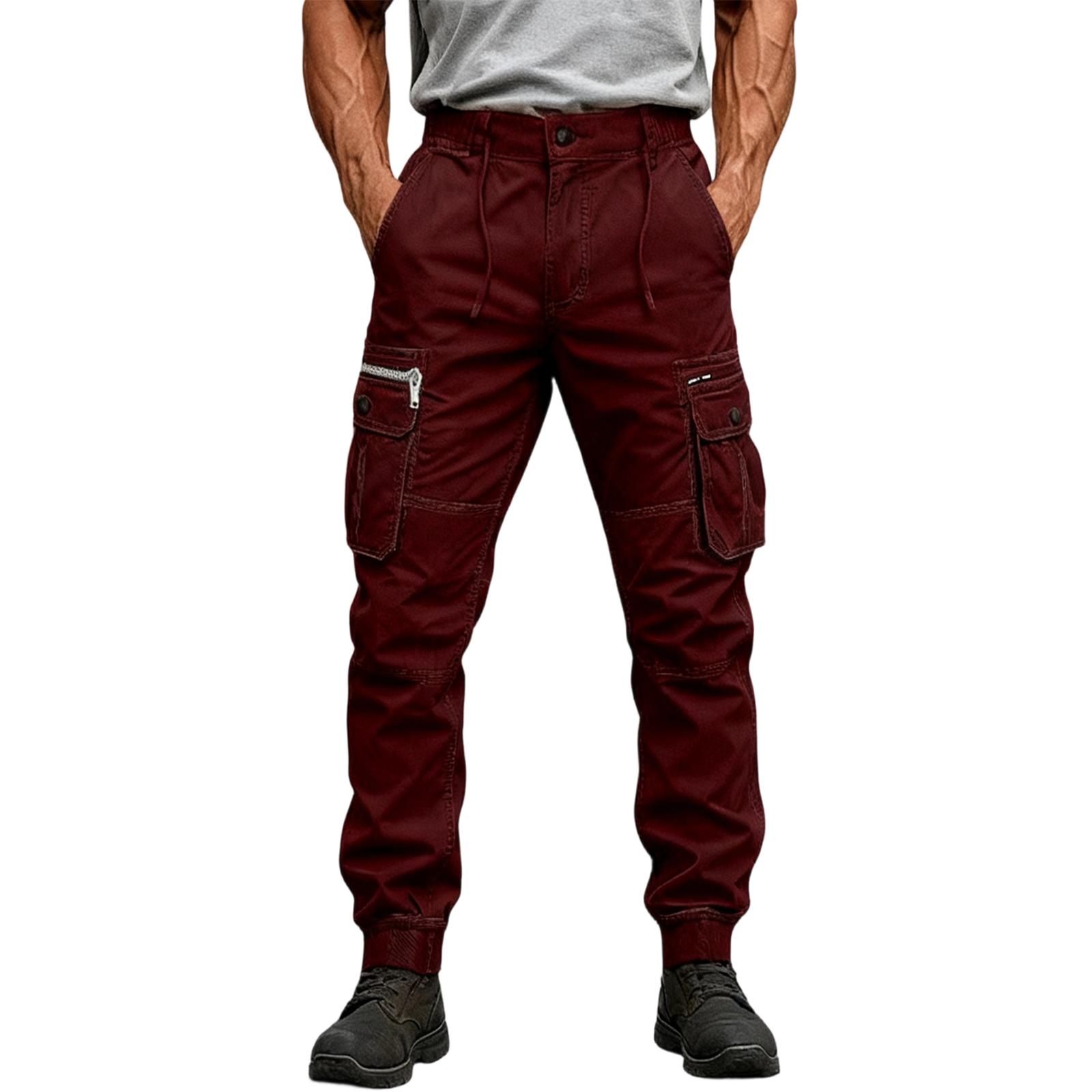 

Men s Outdoor Sports Loose Leisure Trousers XL винный