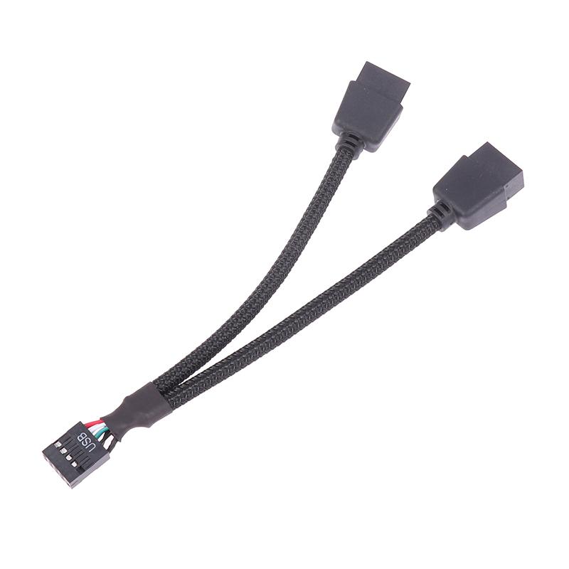 1Pc Computer Motherboard Usb Extension Cable 9 Pin 1 Female To 2 Male Y Splitter Audio Hd Extension Cable For Pc Diy 15Cm