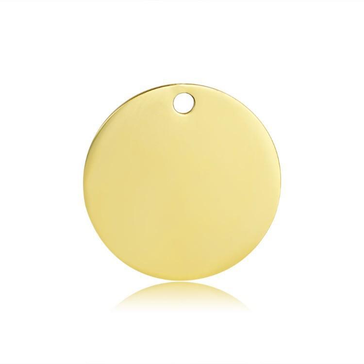 European Stainless Steel Round Dog & Cat Tag Keychain Ornament