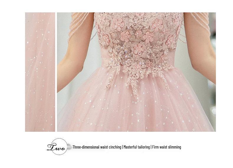 2026 Spring Pink Evening Gown for Women - Socialite, Banquet, Bridesmaid, Engagement, Birthday, Host Dress