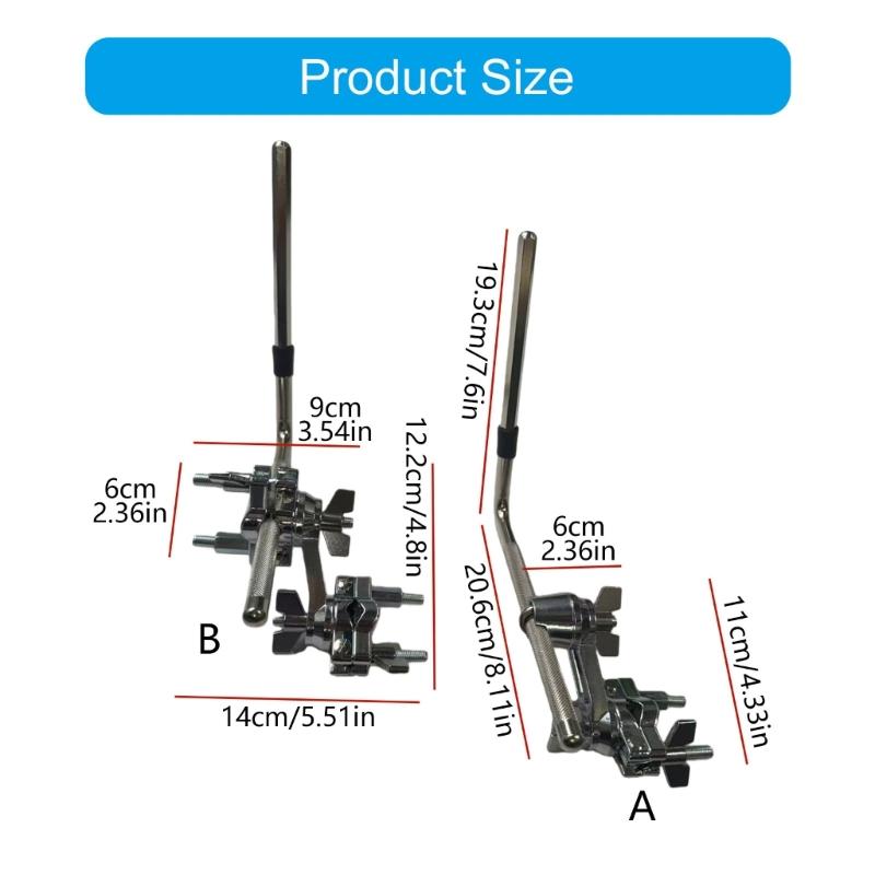 Metal Cowbell Holder L Rod Drum Stand Clip Adjustable Cowbell MountIng Bracket Clamp Musical Instrument Accessories