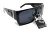 LOCS Hardcore Shades LOCS 91010 Black Sunglasses Gangster Square Flat Top Cholo OG Lowrider Shades for 2XL Adults, Black,