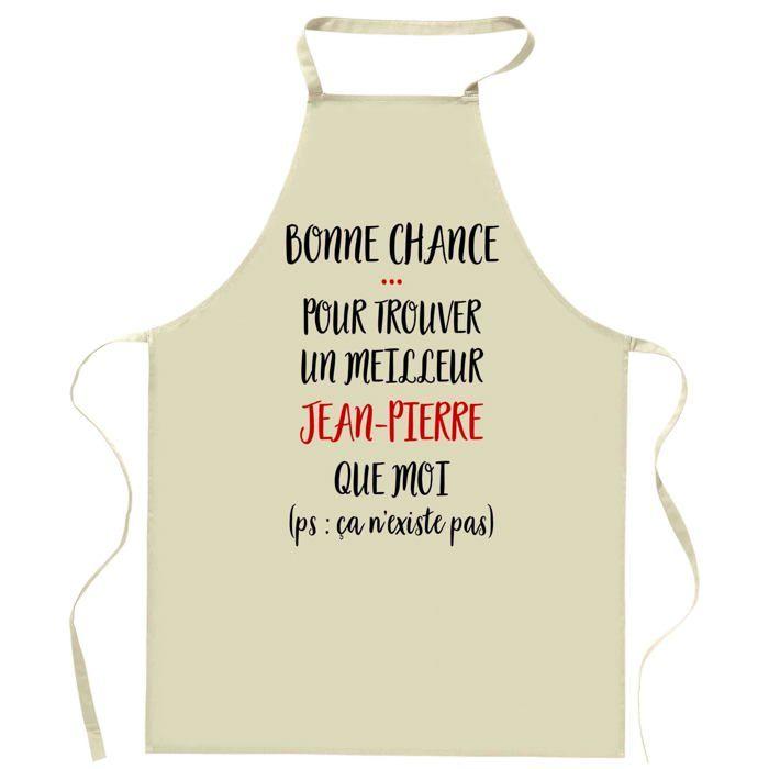 Tablier de cuisine - Planetee Jean-Pierre « Ça n'existe pas » - Impression bretonne - Coton résistant - Liens réglables